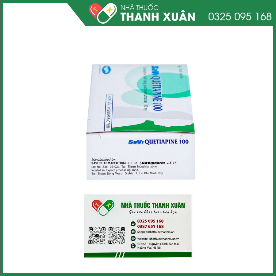 Savi Quetiapine 100 điều trị tâm thần phân liệt, rối loạn lưỡng cực